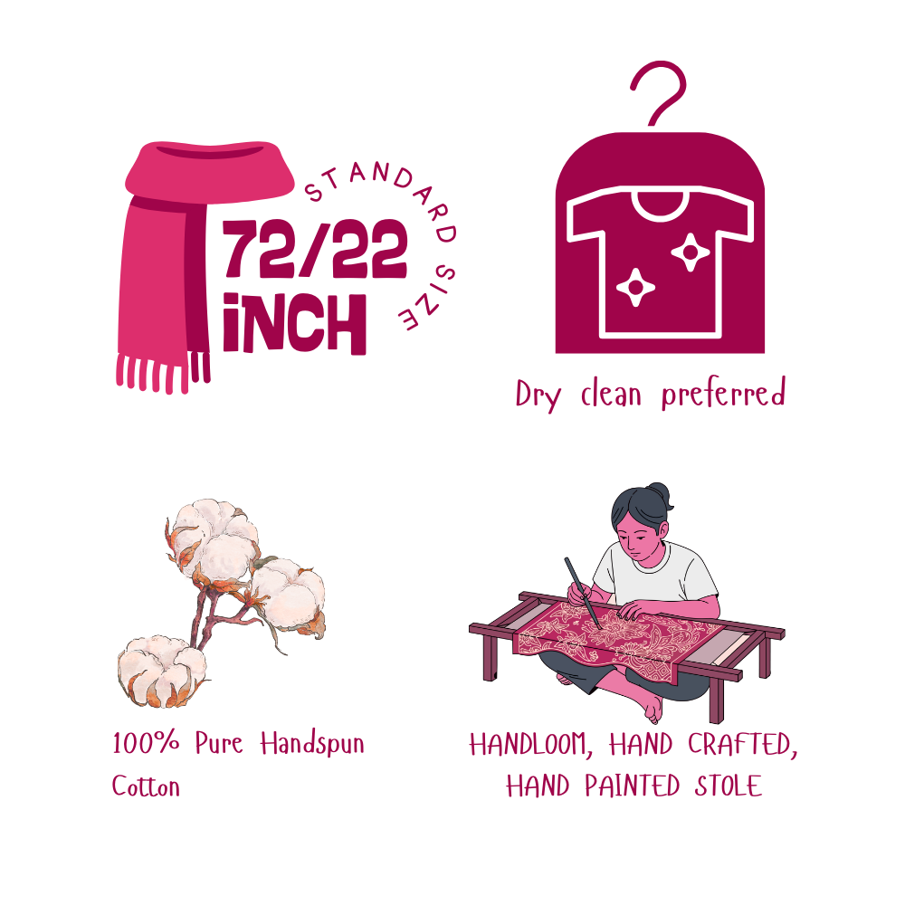 Basanti beauty: Hand Painted Stole