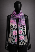 Blush & Shadow: Hand Painted Pure Silk Stole