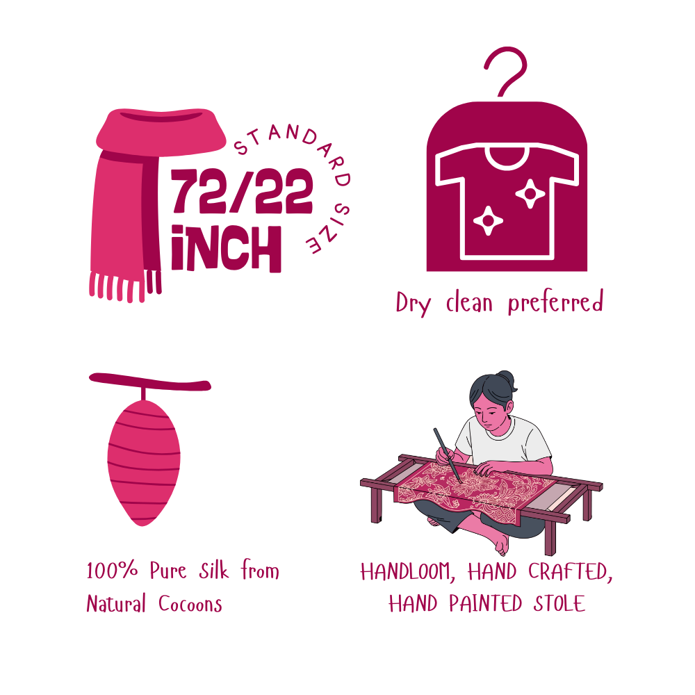 Basanti beauty: Hand Painted Stole